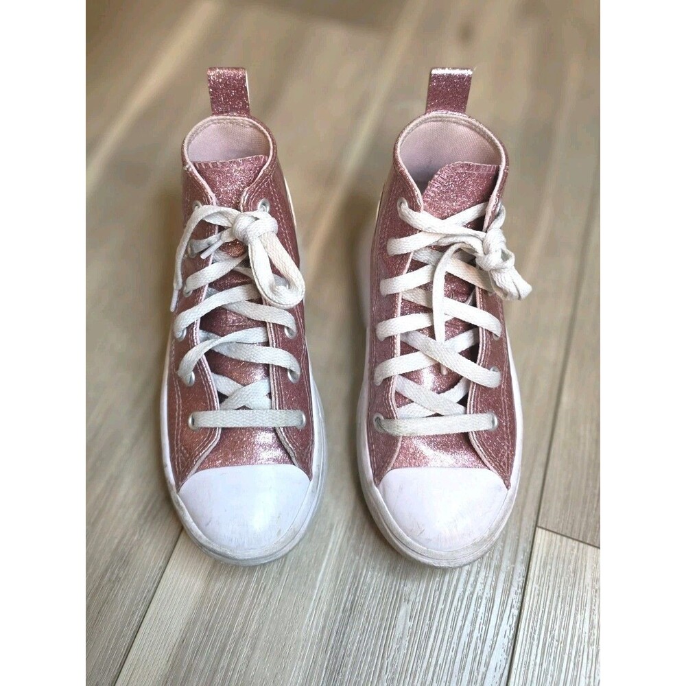 Converse Chuck Taylor All Star Move Platform Hi Pink Glitter Girls Shoes  US 13